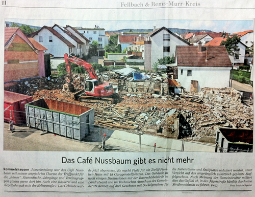 ABBRUCH "CAFÈ NUßBAUM" - WEINSTADT