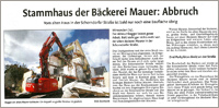 ABBRUCH BÄCKEREI MAUER